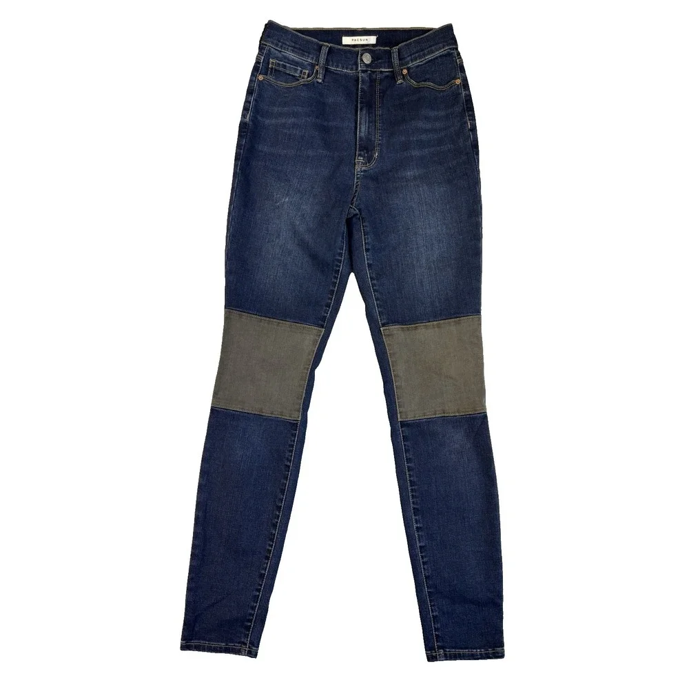 PACSUN Women's 26 Two-Tone‎ Super High Rise Jegging Flair Sexy Indie Sleeze